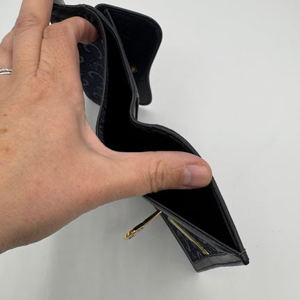 Portefeuille Céline vintage marine fermoir calèche