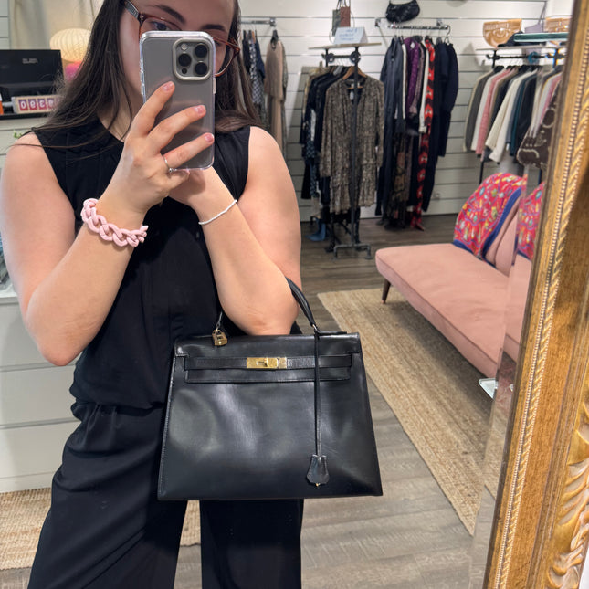 Kelly 32 Hermès Box Noir