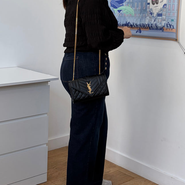 Sac Saint Laurent Enveloppe small Noir