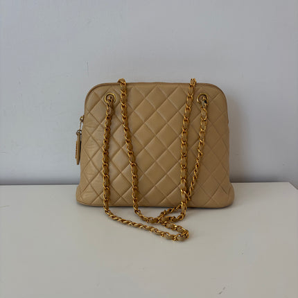 Sac Chanel shopping épaule Beige