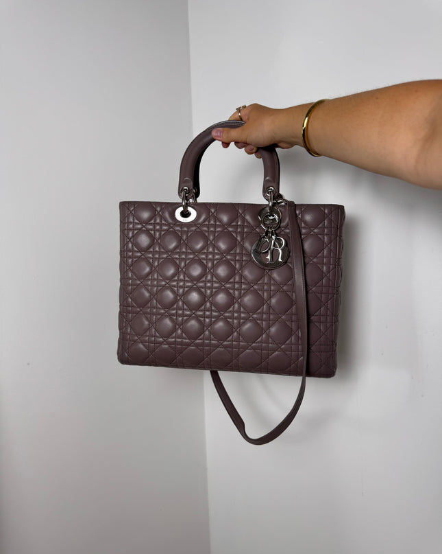 Sac Dior Lady Dior Large Prune