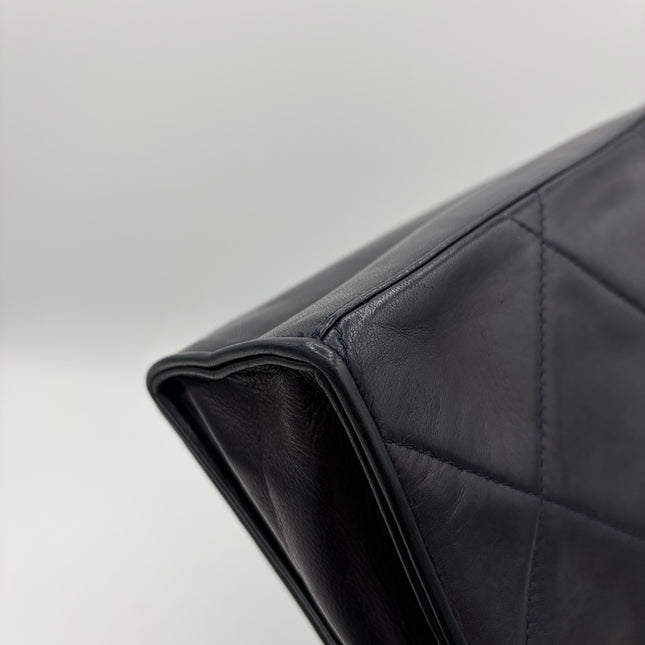Sac Chanel Single flap marine