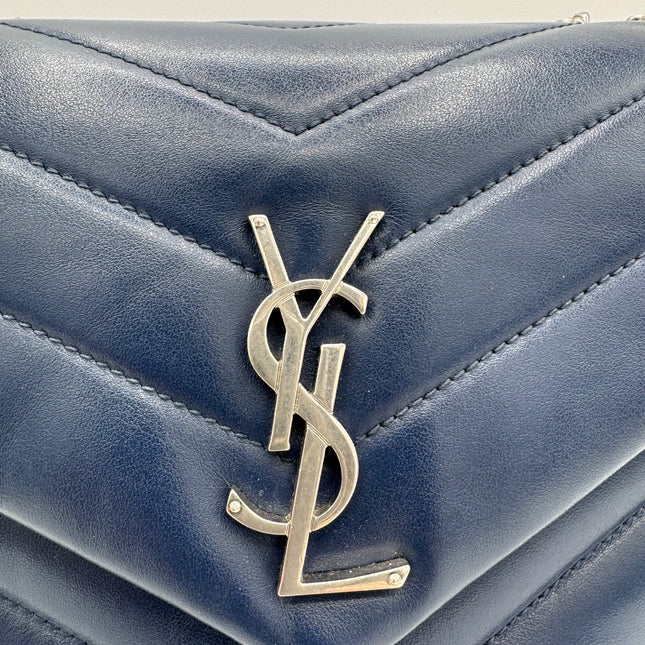 Sac Loulou Small Saint Laurent Bleu Marine