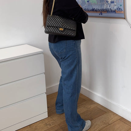 Sac Chanel 2.55 Chevrons 28cm Gris Irisé