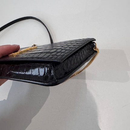 Sac saint Laurent Phone case enbossé crocodile