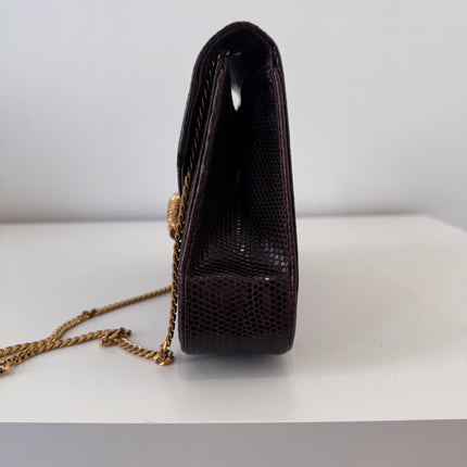 Sac Dior Vintage lézard marron