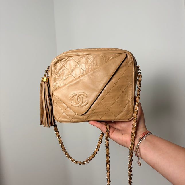 Sac Chanel Caméra Vintage beige