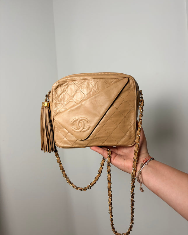 Sac Chanel Caméra Vintage beige