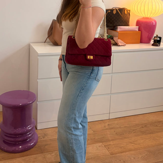Sac Chanel 2.55 jersey framboise