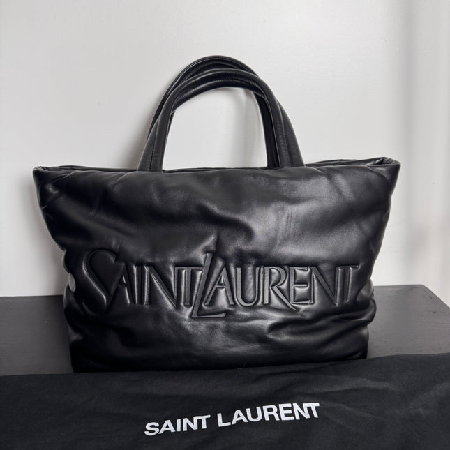 Sac Grand Cabas Saint Laurent cuir nappa noir