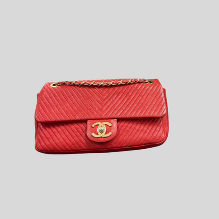 Sac chevrons Chanel Rouge