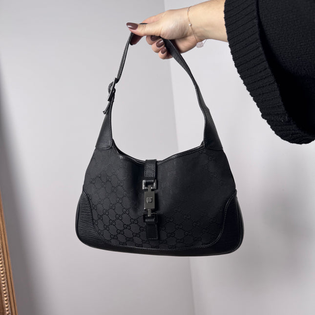 Sac Gucci Jackie toile et cuir noir