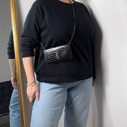 Sac saint Laurent Phone case enbossé crocodile