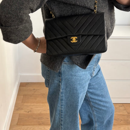 Sac Chanel Timeless chevrons noir