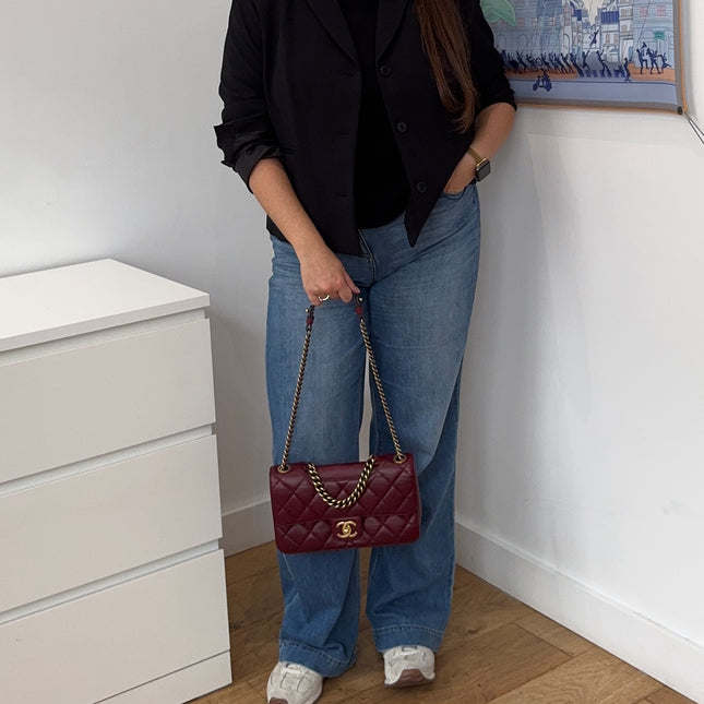 Sac Chanel Perfect Edge bordeaux épaule