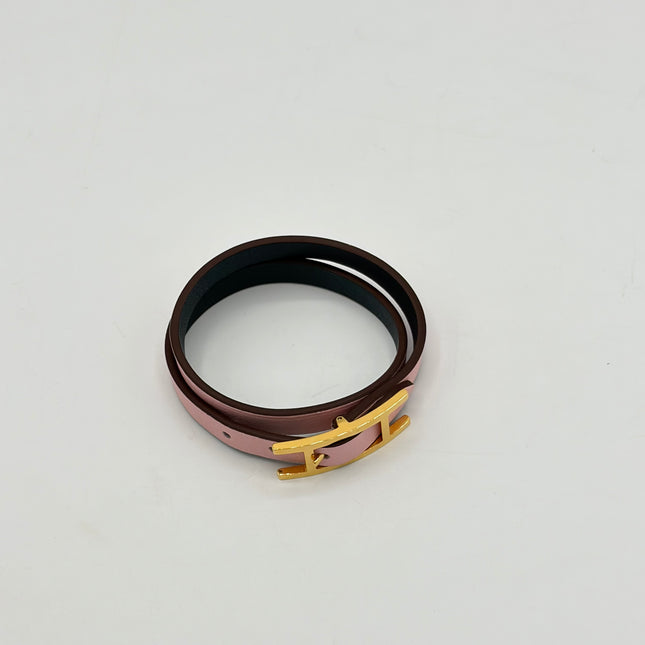 Bracelet Hermès Behapi double tour T1 Rose