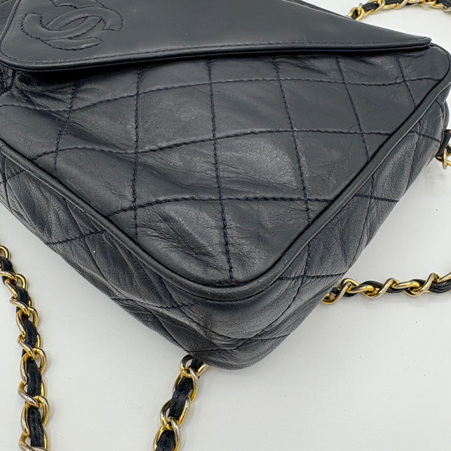 Caméra Chanel vintage bleu nuit
