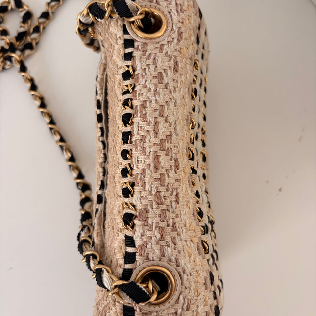 Sac Chanel Small tweed et raphia