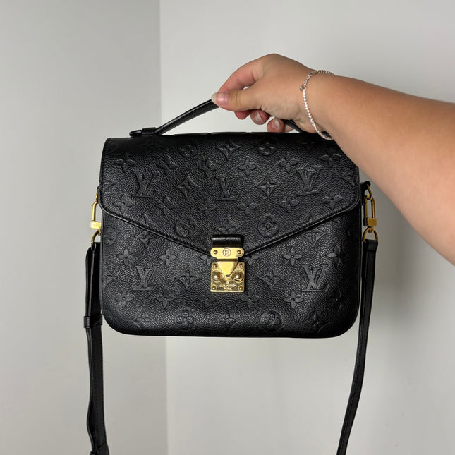 Sac Pochette Louis Vuitton Métis Cuir Empreinte Noir