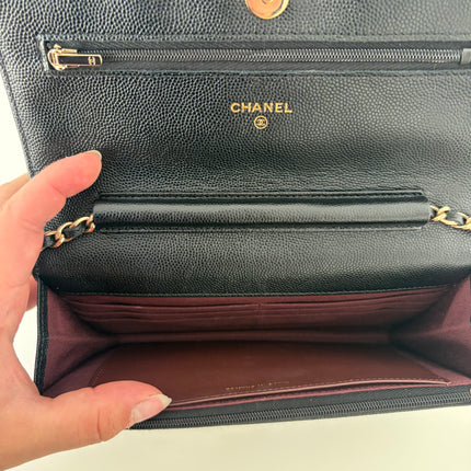Sac Chanel Wallet on chain cuir caviar Noir