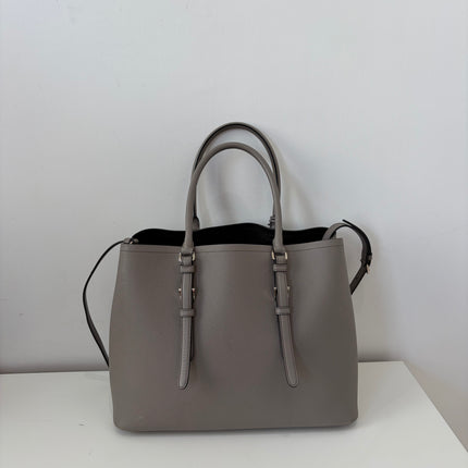Sac Prada Double Cuir Saffiano Argile bandoulière