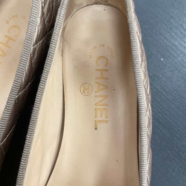 Ballerines Chanel Matelassées Bronze T39