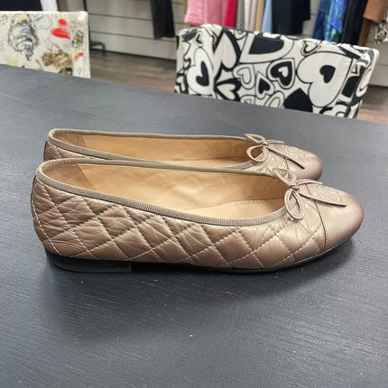 Ballerines Chanel Matelassées Bronze T39
