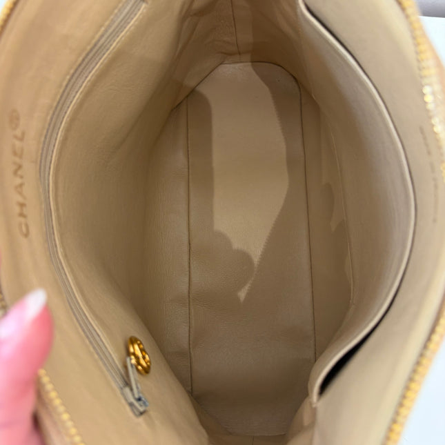 Sac Chanel shopping épaule Beige