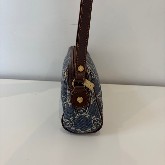 Sac Celine épaule toile bleu jean