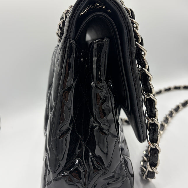 SAC CHANEL GRAND TIMELESS VERNIS NOIR