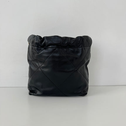 Sac chanel mini 22 cuir noir bandoulière