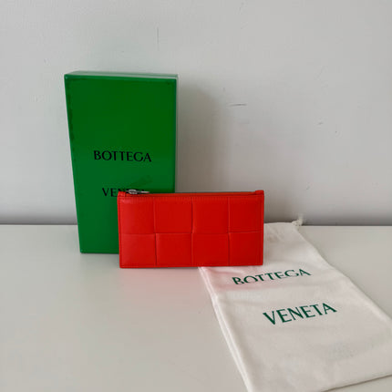 Portefeuille Bottega Veneta Plat Cassette Orange