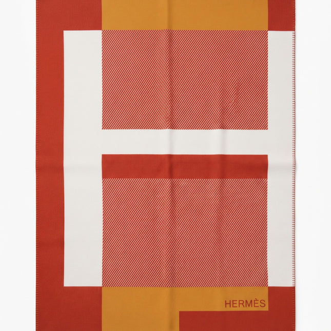 Plaid H Riviera Hermès Terracotta