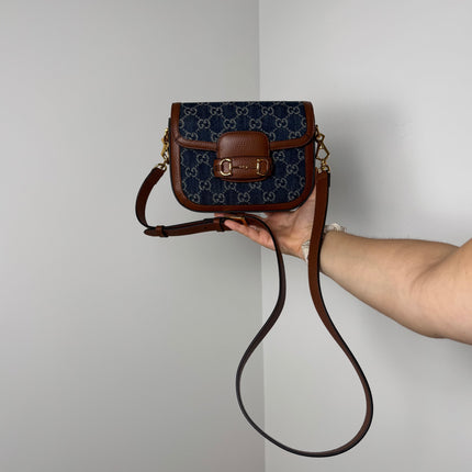 Sac Gucci Horsebit 1955 PM Denim