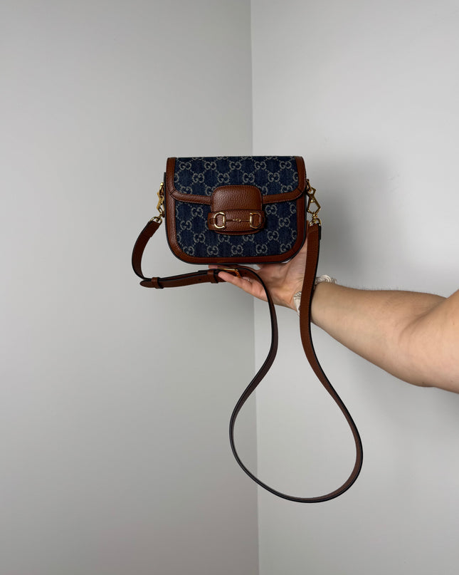 Sac Gucci Horsebit 1955 PM Denim