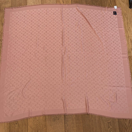 Châle Louis Vuitton rose 140cm