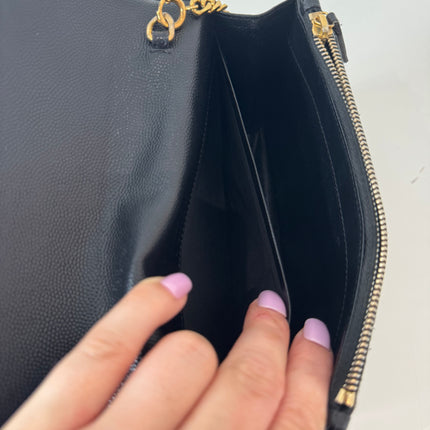 Sac Saint Laurent cassandre enveloppe chain Wallet noir