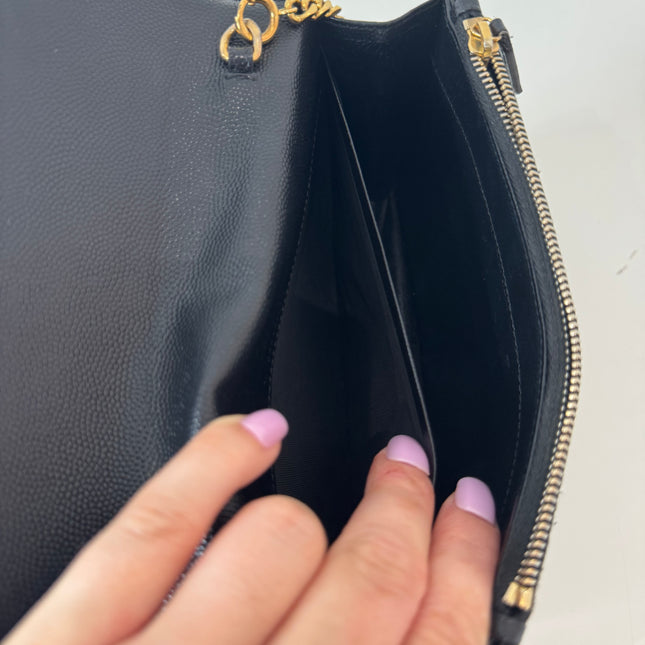 Sac Saint Laurent cassandre enveloppe chain Wallet noir