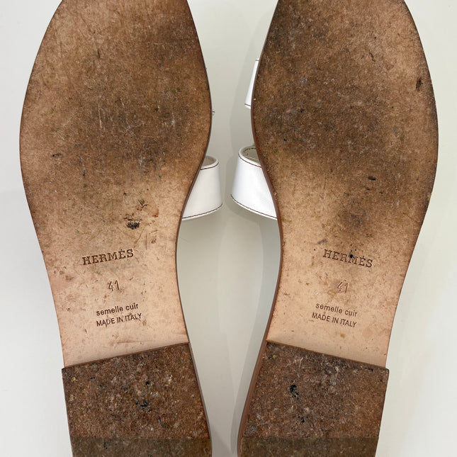 Sandales Oran Hermès Blanches T41
