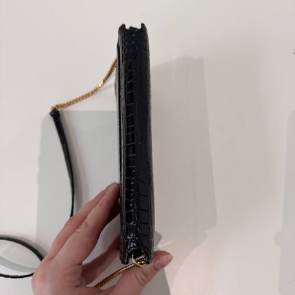 Sac saint Laurent Phone case enbossé crocodile