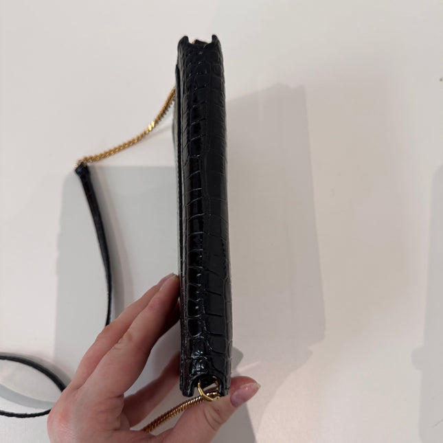 Sac saint Laurent Phone case enbossé crocodile