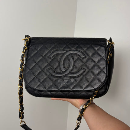 Sac Chanel Hobo bandoulière Cuir Caviar noir