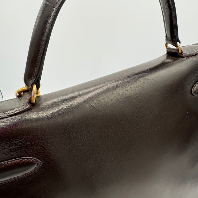 Sac Hermès Kelly 32 vintage marron