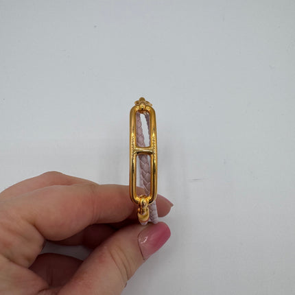 Bracelet Hermès Roulis Double Tour Mauve Pâle T2