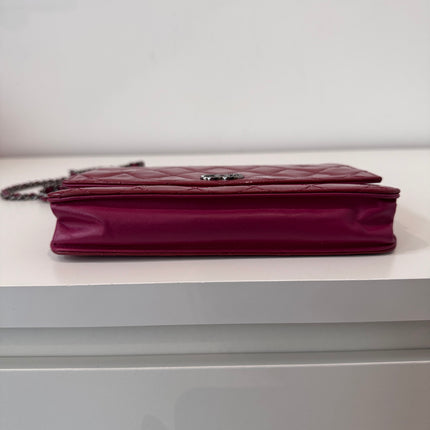 Sac Chanel Wallet on chain framboise