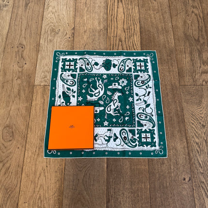 Bandana 55 Hermès Animaux Vert