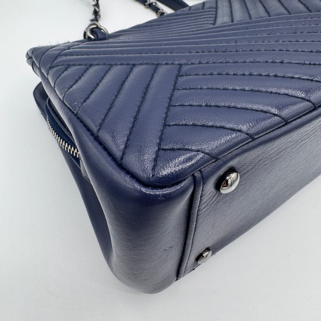 Sac Chanel Cabas Chevrons Bleu Marine