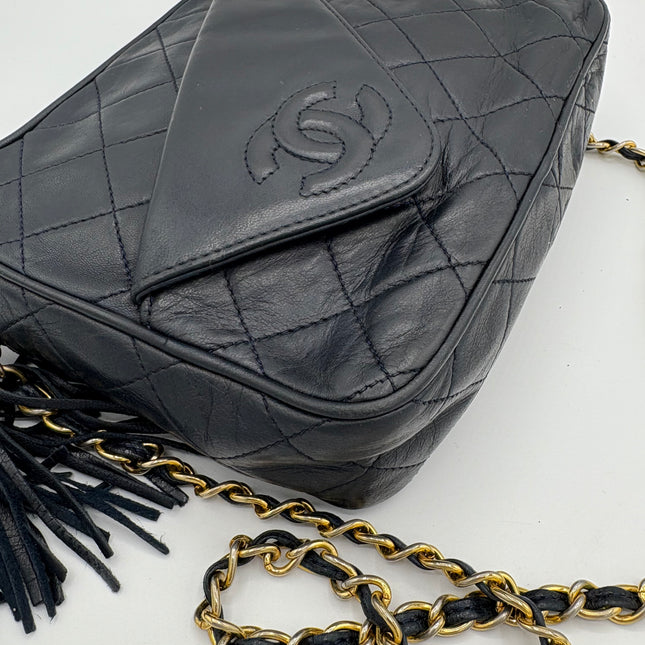 Caméra Chanel vintage bleu nuit