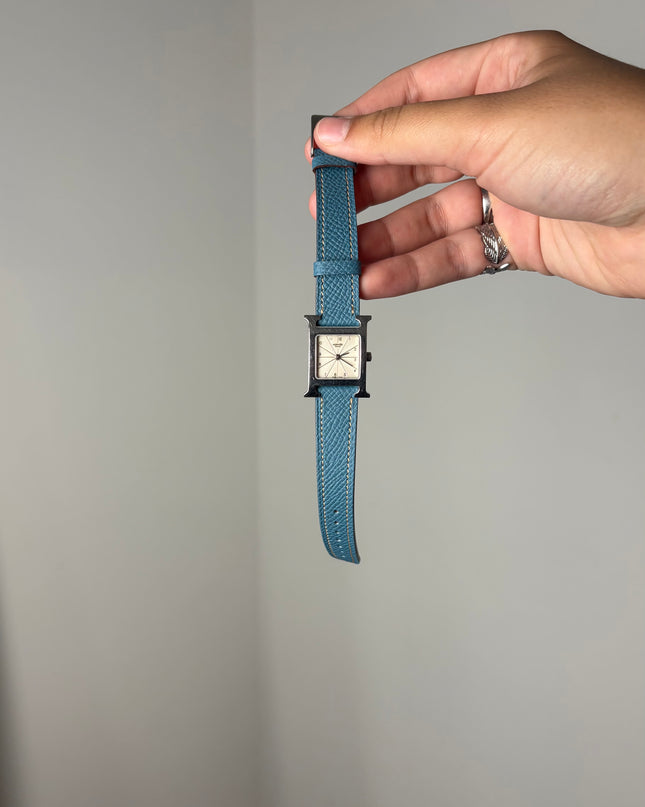 Montre hermès Heure H Mini bleu jean