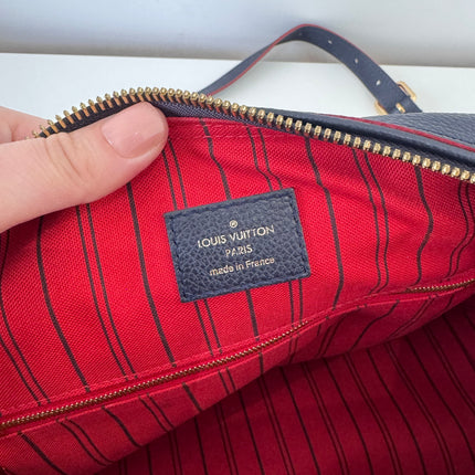 Sac Louis Vuitton Speedy 30 Bandoulière Cuir Empreinte Marine